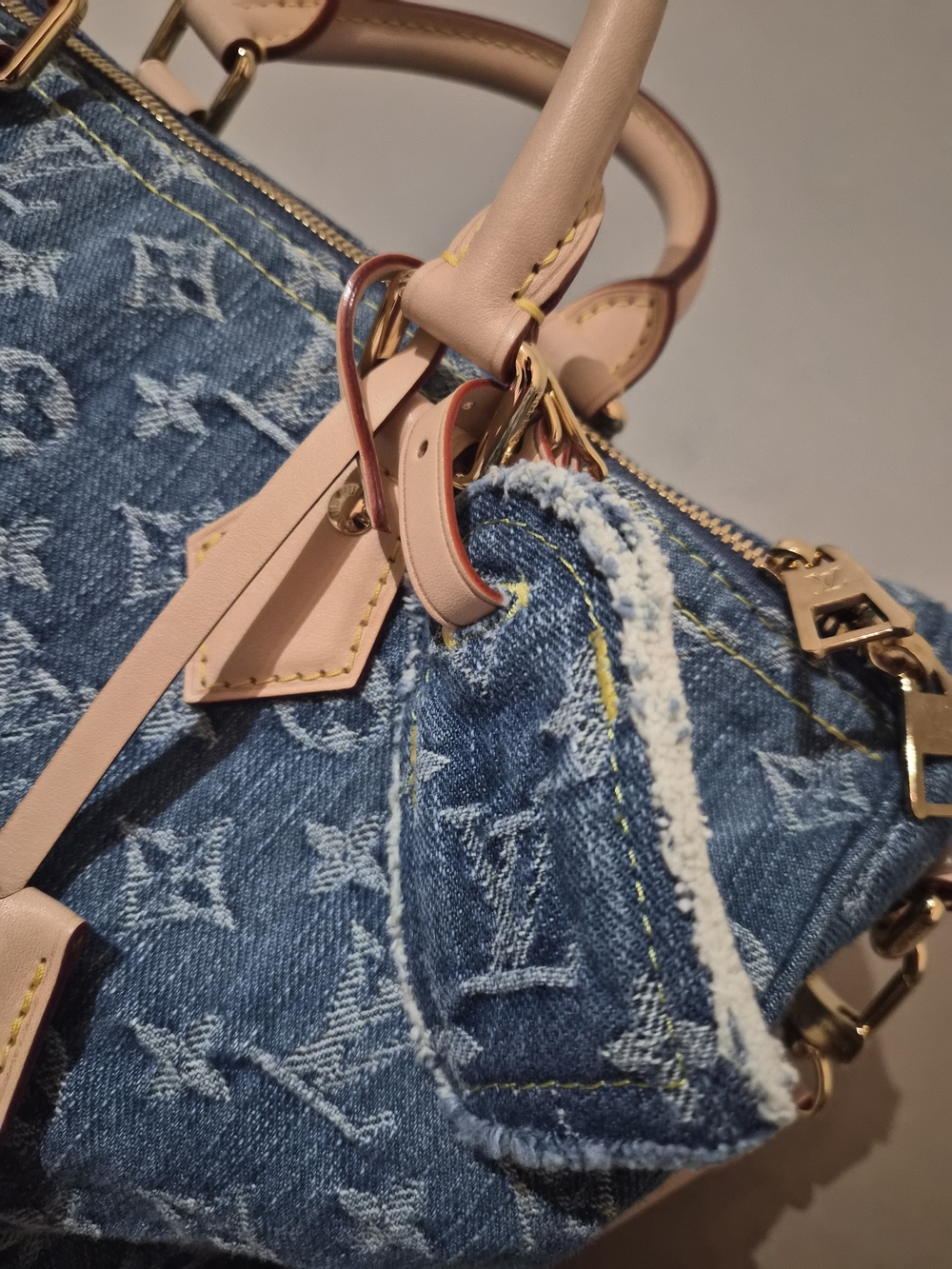 Louis Vuitton Blue Denim Monogram Speedy Bandoulière - Picture 3 of 10